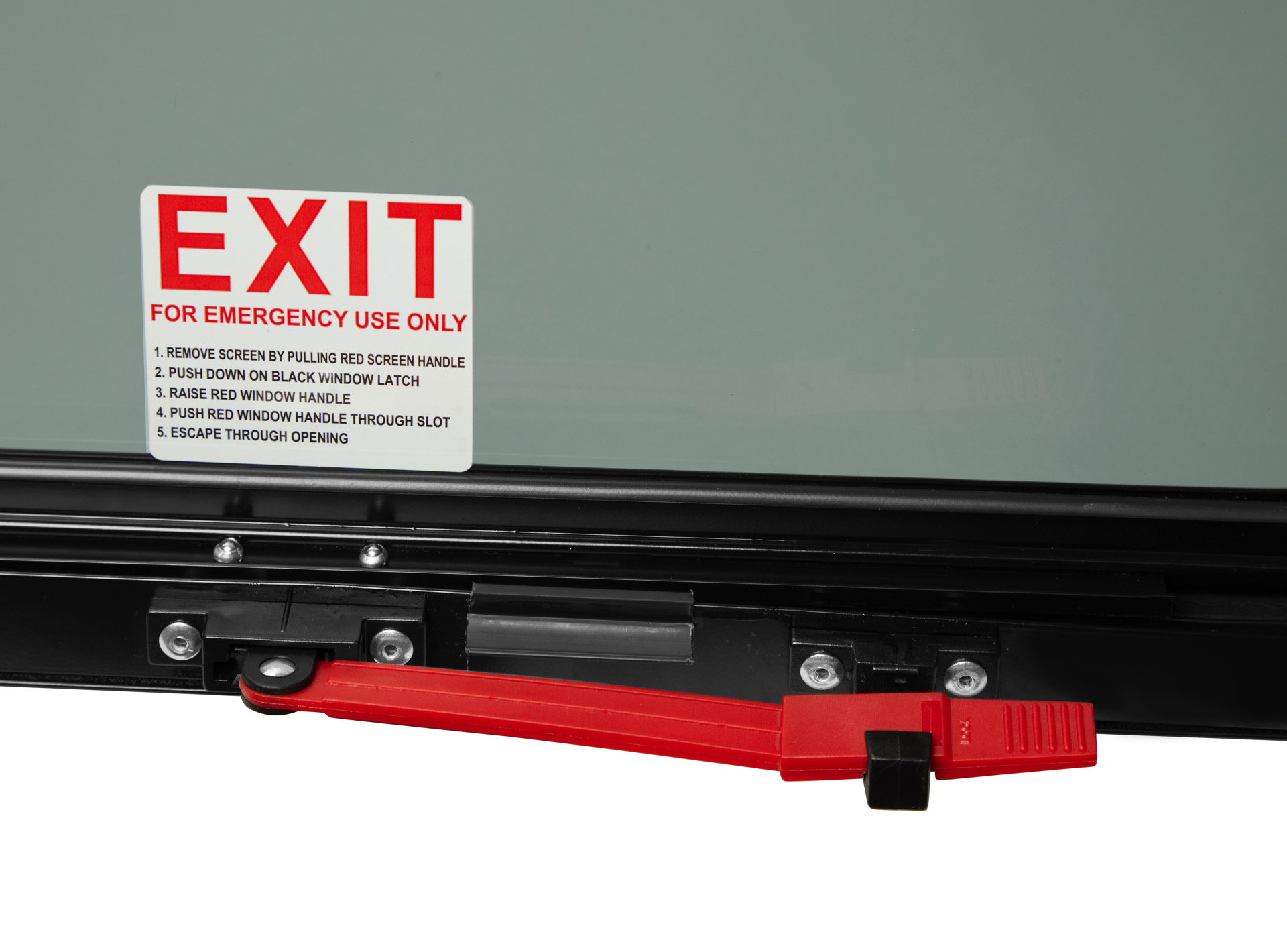 an exit sign is attached to the back of a vehicle